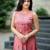 Premium pink printed jaipuri cotton skirt and top set with beautiful button