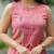 Premium pink printed jaipuri cotton skirt and top set with beautiful button