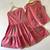 Premium pink printed jaipuri cotton skirt and top set with beautiful button