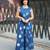Premium blue printed jaipuri cotton skirt and top set with beautiful button