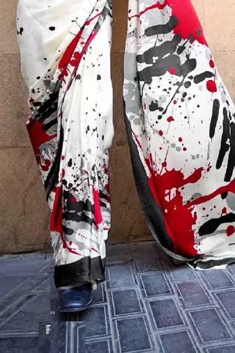 Multicolor floral print printed party-wear-sarees