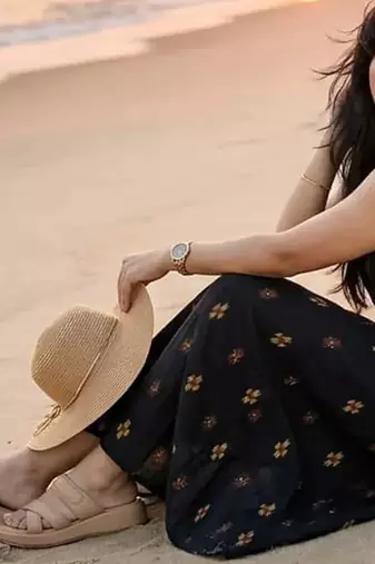 Premium printed jaipuri black cotton skirt and top set with beautiful button