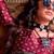 Pink faux crepe printed patola-saris