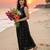 Premium printed jaipuri black cotton skirt and top set with beautiful button