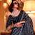 Black satin poly silk printed patola-saris