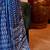 Blue satin poly silk printed patola-saris