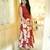Premium printed jaipuri red cotton skirt and top set with beautiful button