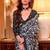 Black satin poly silk printed party-wear-sarees