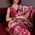 Maroon faux crepe printed party-wear-sarees