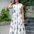 Premium white printed leaf jaipuri cotton skirt and top set with beautiful button