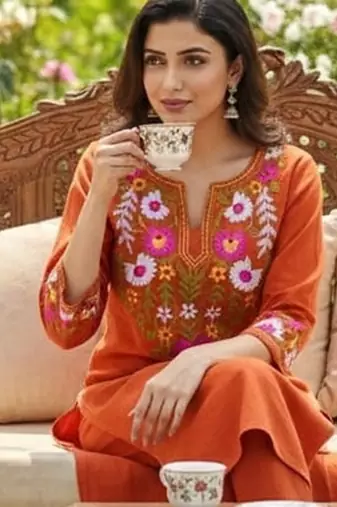 Beautiful embrodiered cord set