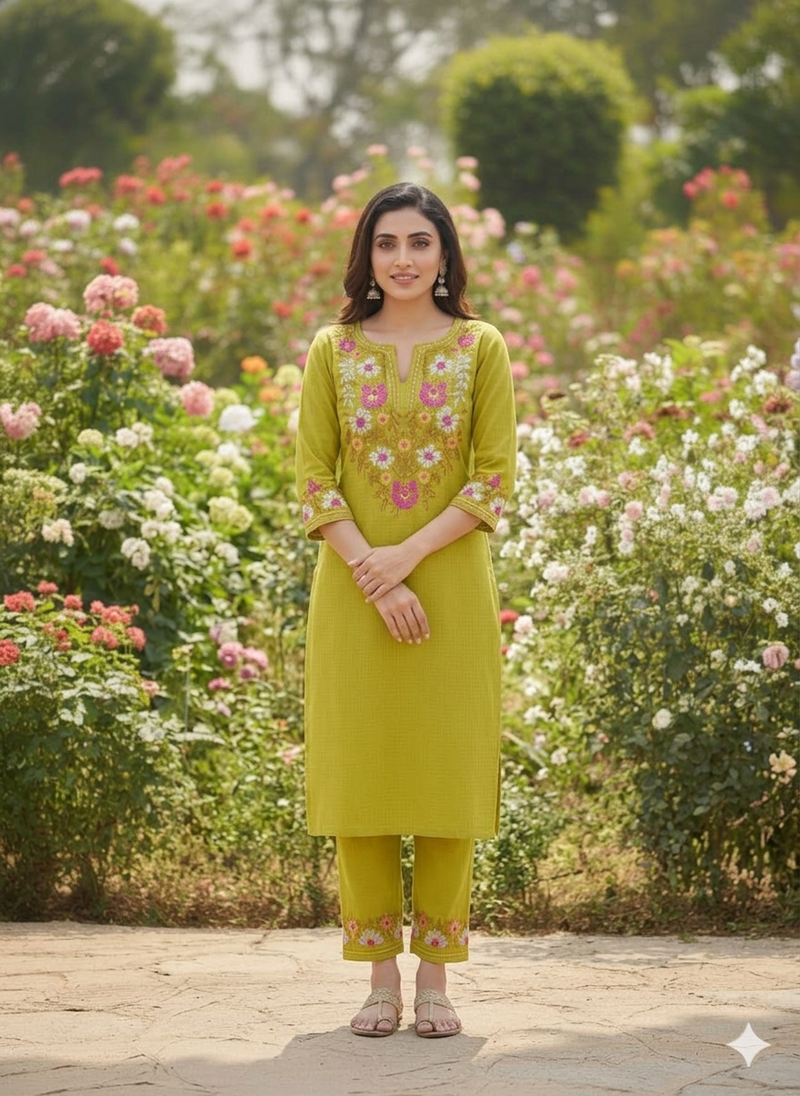 Beautiful embrodiered cord set
