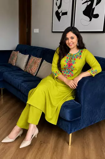 Beautiful embrodiered cord set
