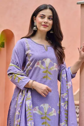 Women's Floral Printed Kurta Pant Dupatta Set