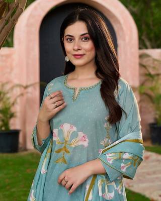 Women's Floral Printed Kurta Pant Dupatta Set | Elegant Ethnic Wear Suit Set 3