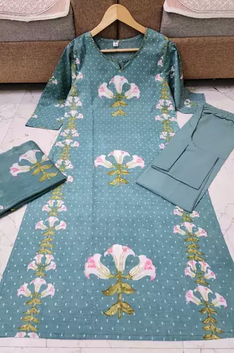 Women's Floral Printed Kurta Pant Dupatta Set | Elegant Ethnic Wear Suit Set