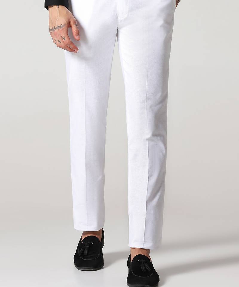 White men linen trousers