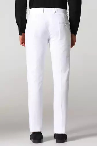 White men linen trousers