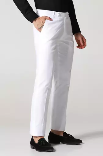 White men linen trousers