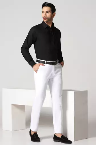 White men linen trousers