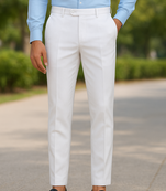 White regular fit trousers