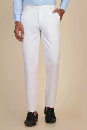 White regular fit trousers