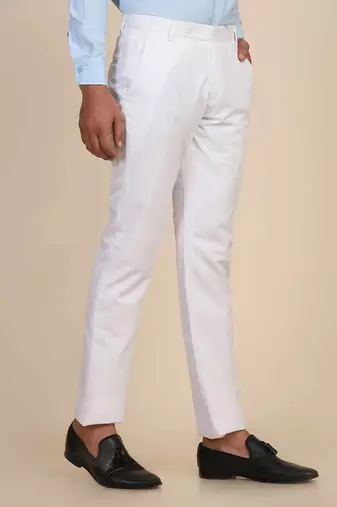 White regular fit trousers