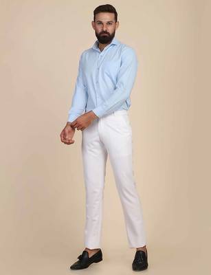 White regular fit trousers 5