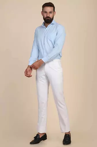 White regular fit trousers