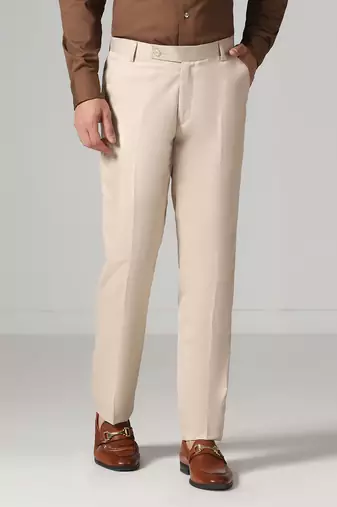 Beige work wear trousers