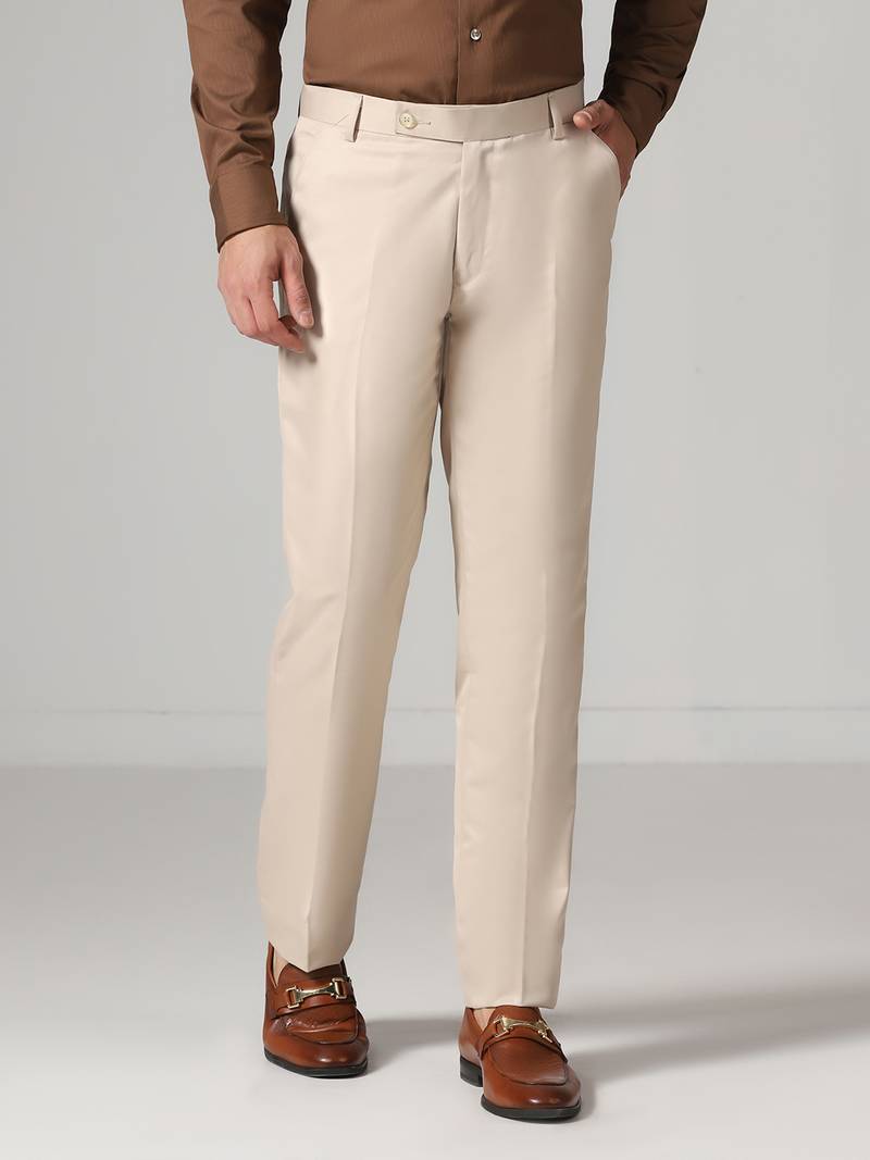 Beige work wear trousers