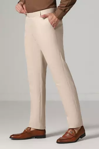 Beige work wear trousers