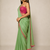 Designer Chinon Saree Decorated With Readymade Sequence Lace  And Contrast Sequence Embroidered Unstitched  Blouse Piece
