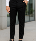 Black regular work wear trousers