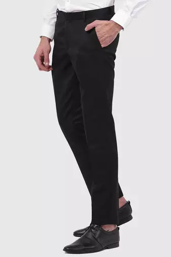Black regular work wear trousers