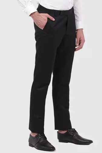 Black regular work wear trousers