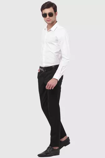 Black regular work wear trousers