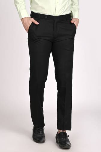 Black regular work wear trousers