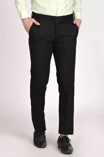 Black regular work wear trousers