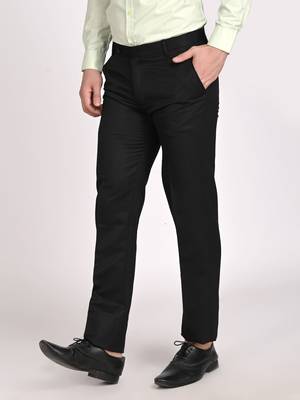 Black regular work wear trousers 3