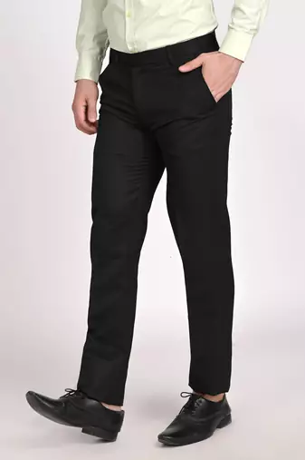Black regular work wear trousers