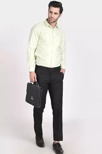 Black regular work wear trousers