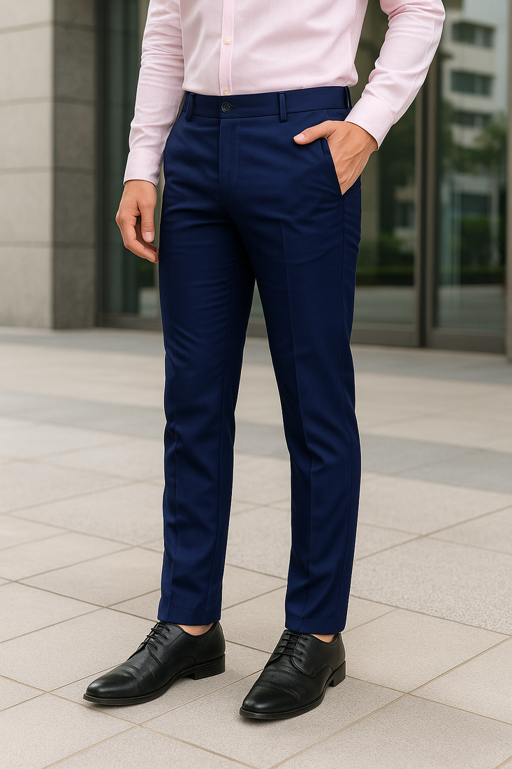 Blue formal trousers