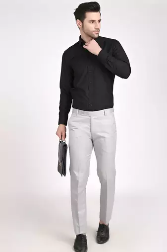 Grey formal trousers
