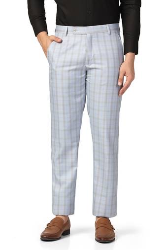 Blue checkered trousers
