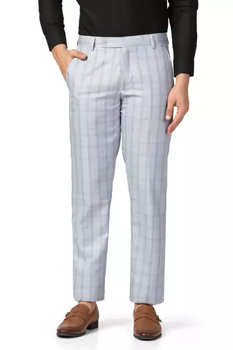 Blue checkered trousers