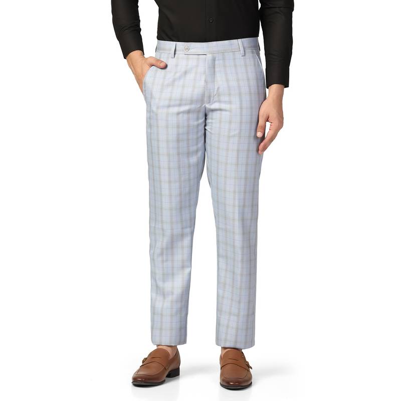 Blue checkered trousers