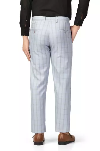 Blue checkered trousers