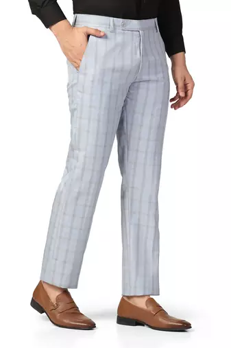 Blue checkered trousers