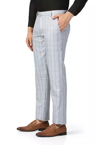 Blue checkered trousers